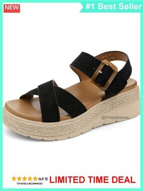 Womens Platform Sandals Low Wedge Jute Orthopedic Arch Support